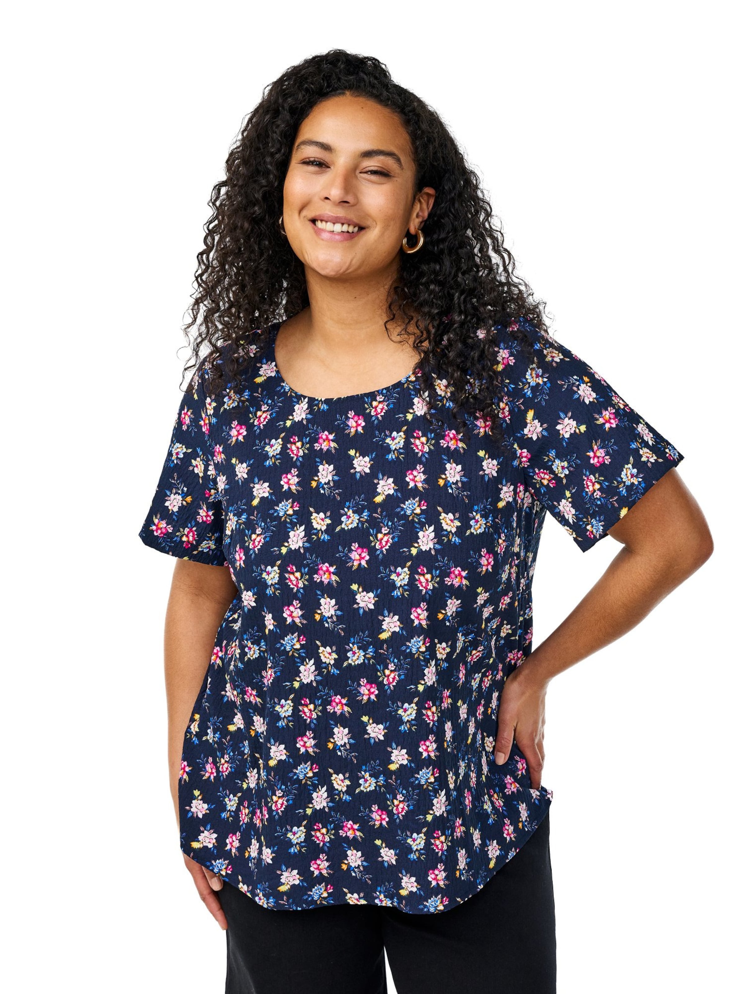 Flash by Zizzi Bluse 'Tracy' in Blau: Vorderseite