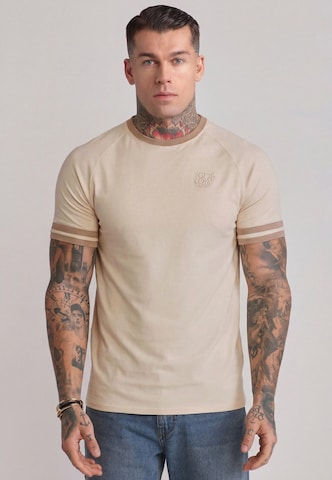 T-Shirt SikSilk en marron : devant
