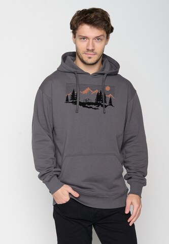 GREENBOMB Sweatshirt 'Bike Mountain Pines' in Grijs: voorkant