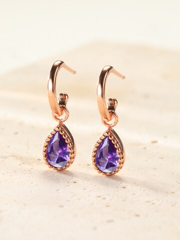 Hey Happiness - Pendientes 'February Birthstone' en oro