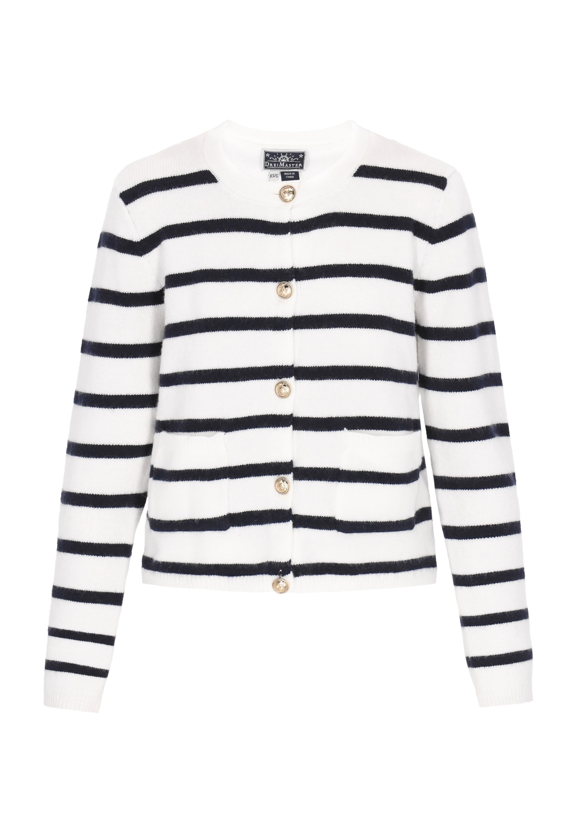 DreiMaster Maritim Плетена жилетка в бяло: отпред