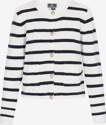 DreiMaster Maritim Πλεκτή ζακέτα σε λευκό: μπροστά