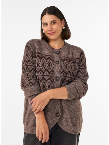 Zizzi Strickjacke in Braun: Vorderseite