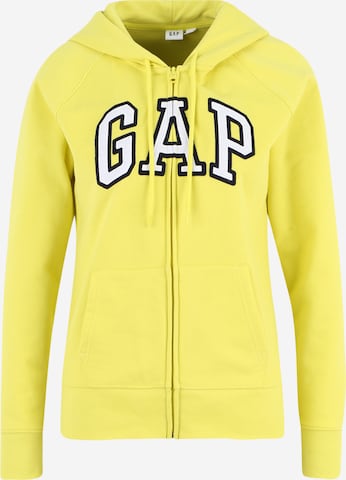 Gap Tall Zip-Up Hoodie 'FASH' in Yellow: front