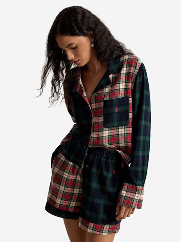 Polo Ralph Lauren Pyjama ' Crop & Boxer - Cozy Flannel ' in Gemengde kleuren: voorkant