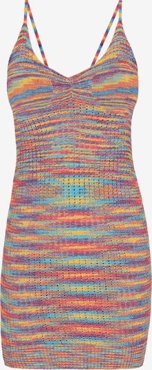 Megzta suknelė 'Spring Summer' iš MYMO, spalva – tamsiai mėlyna / geltona / nefrito spalva / raudona, Prekių apžvalga