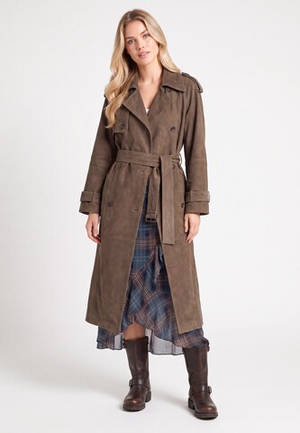 Manteau mi-saison DreiMaster PREMIUM en marron : devant