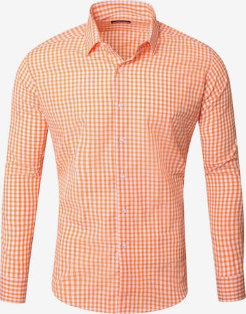 Reslad Button Up Shirt 'Hemd Vichy-Karo' in Orange: front