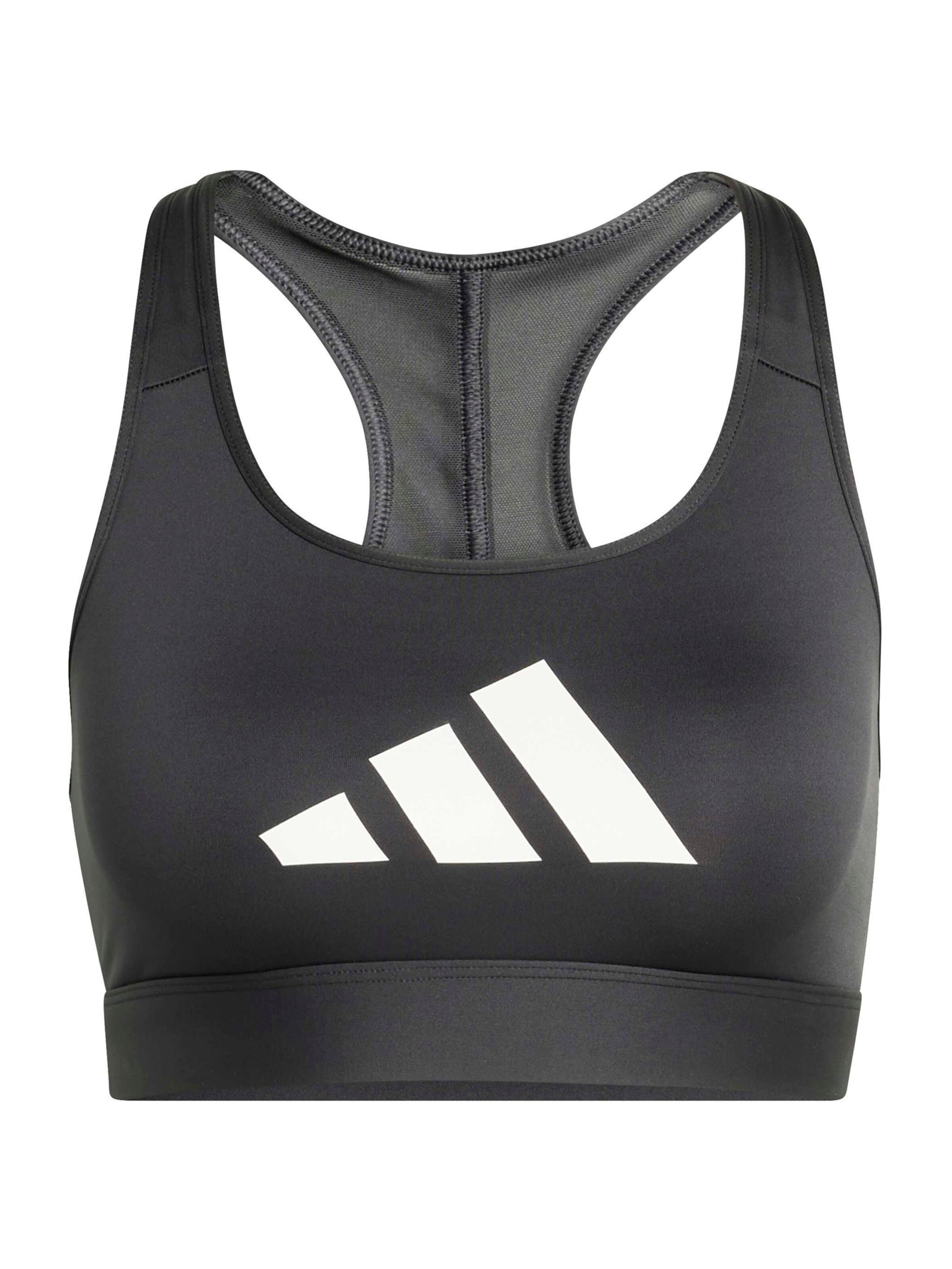 Sutien sport 'POWER REACT' de la ADIDAS PERFORMANCE pe gri: față