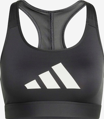 ADIDAS PERFORMANCE Спортивный бюстгальтер 'POWER REACT' в Серый: спереди