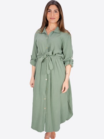 Robe-chemise 'Victoria' Seasons of April en vert : devant