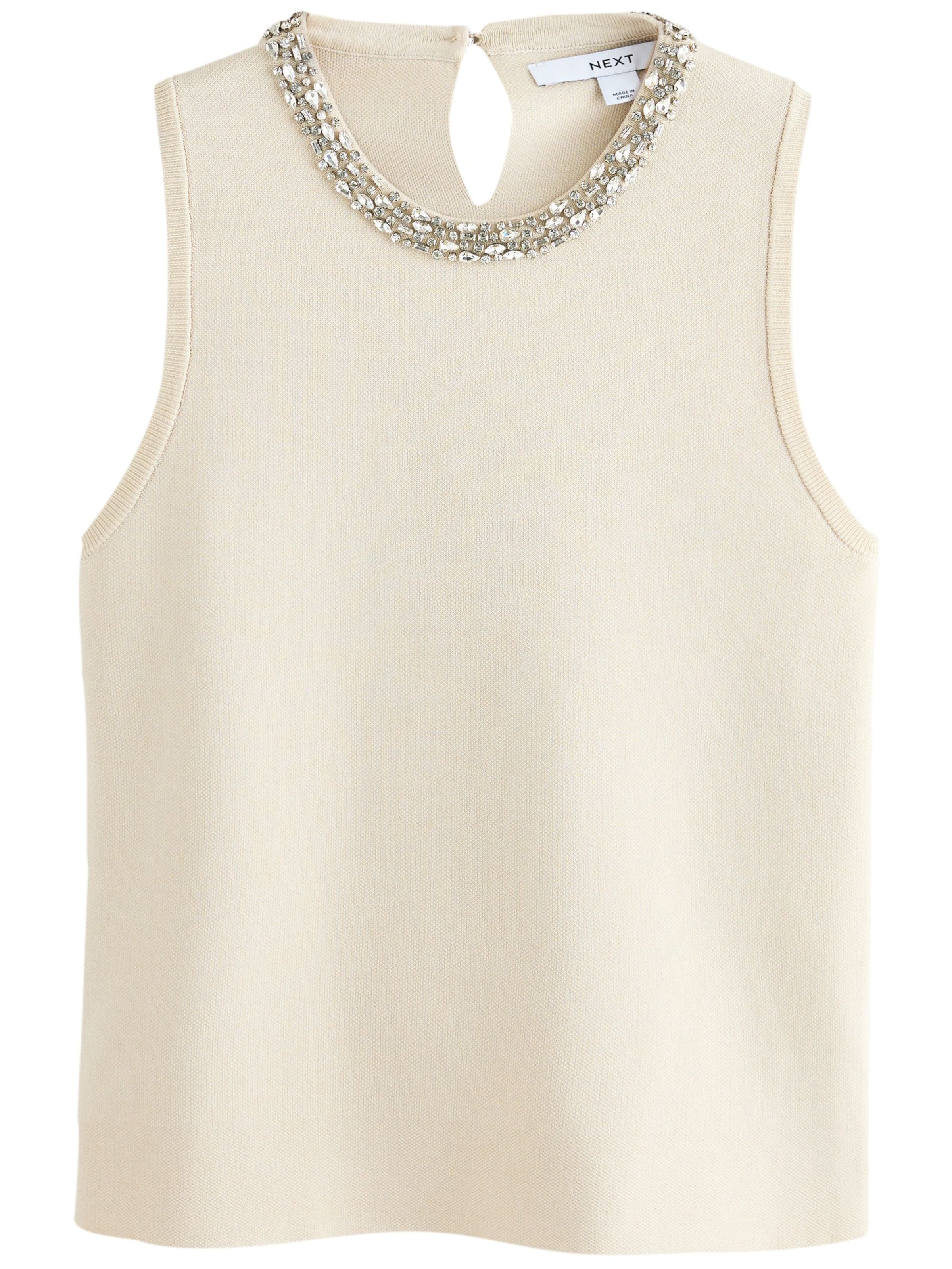 Next Kootud topp, värv beež: eest vaates