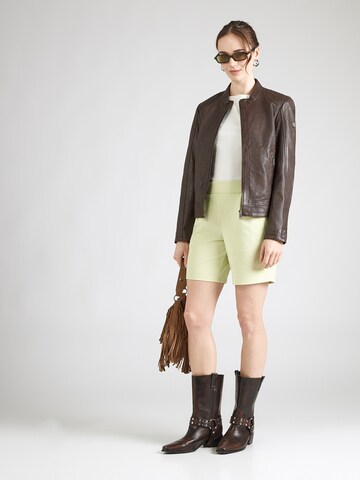 ICHI Regular Pleat-Front Pants 'IHKate' in Green