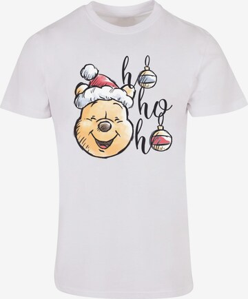 ABSOLUTE CULT Shirt 'Winnie The Pooh - Ho Ho Ho Baubles' in White: front