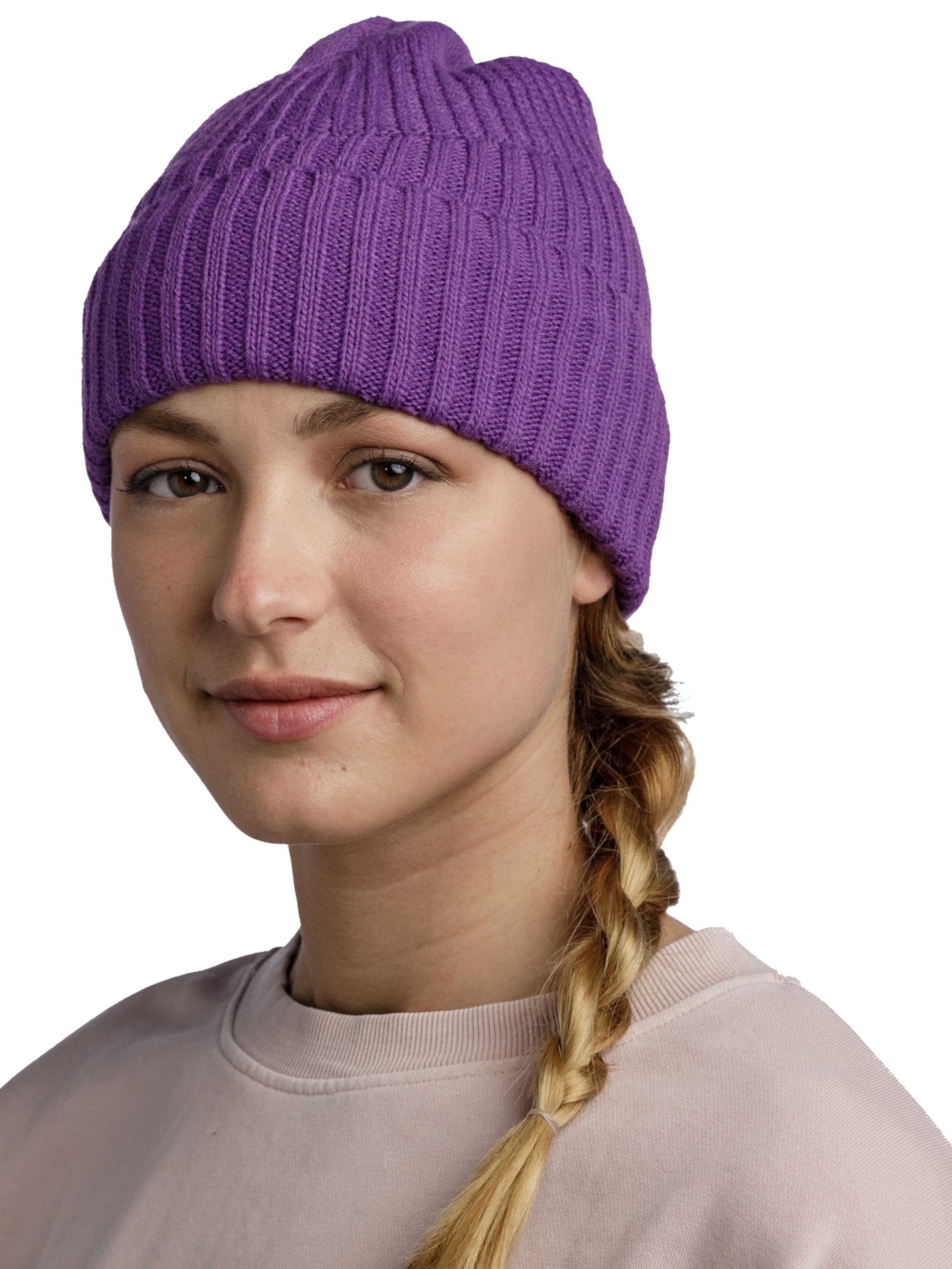 BUFF Beanie 'Buff Knitted Fleece Hat Beanie' in Purple: front