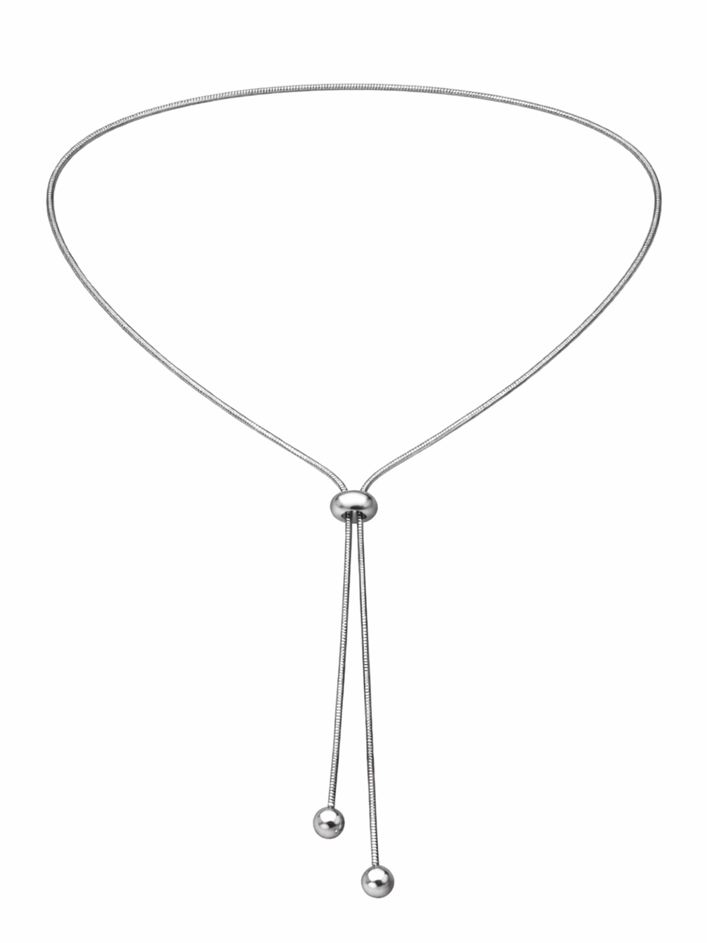 Staufergold Kette 'Y-Halskette „Lariat Glide“ – Verstellbarer Slider'‌‌ in Silber: Vorderseite