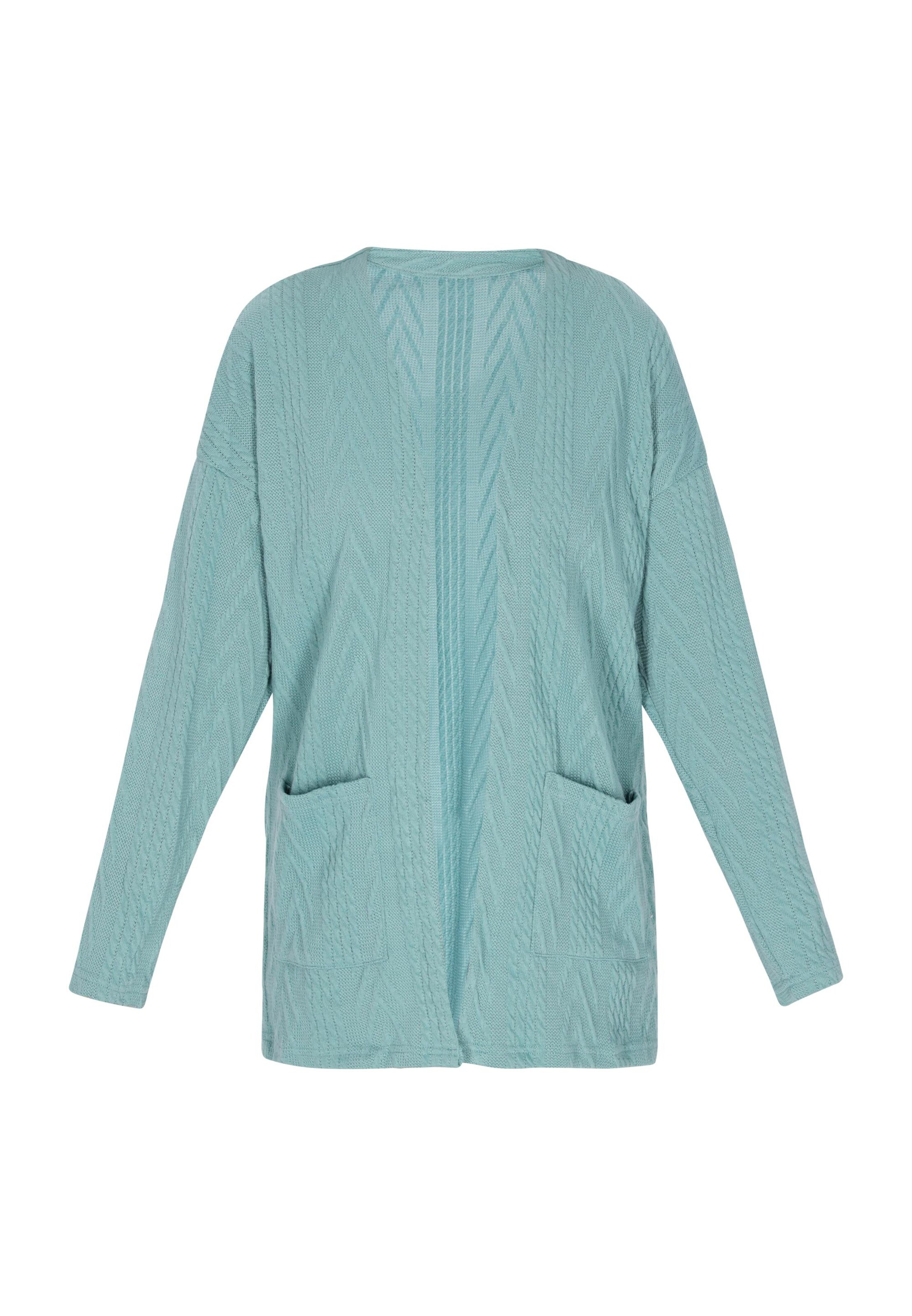 MIMO Gebreid vest 'Autumn Fashion' in Groen: voorkant