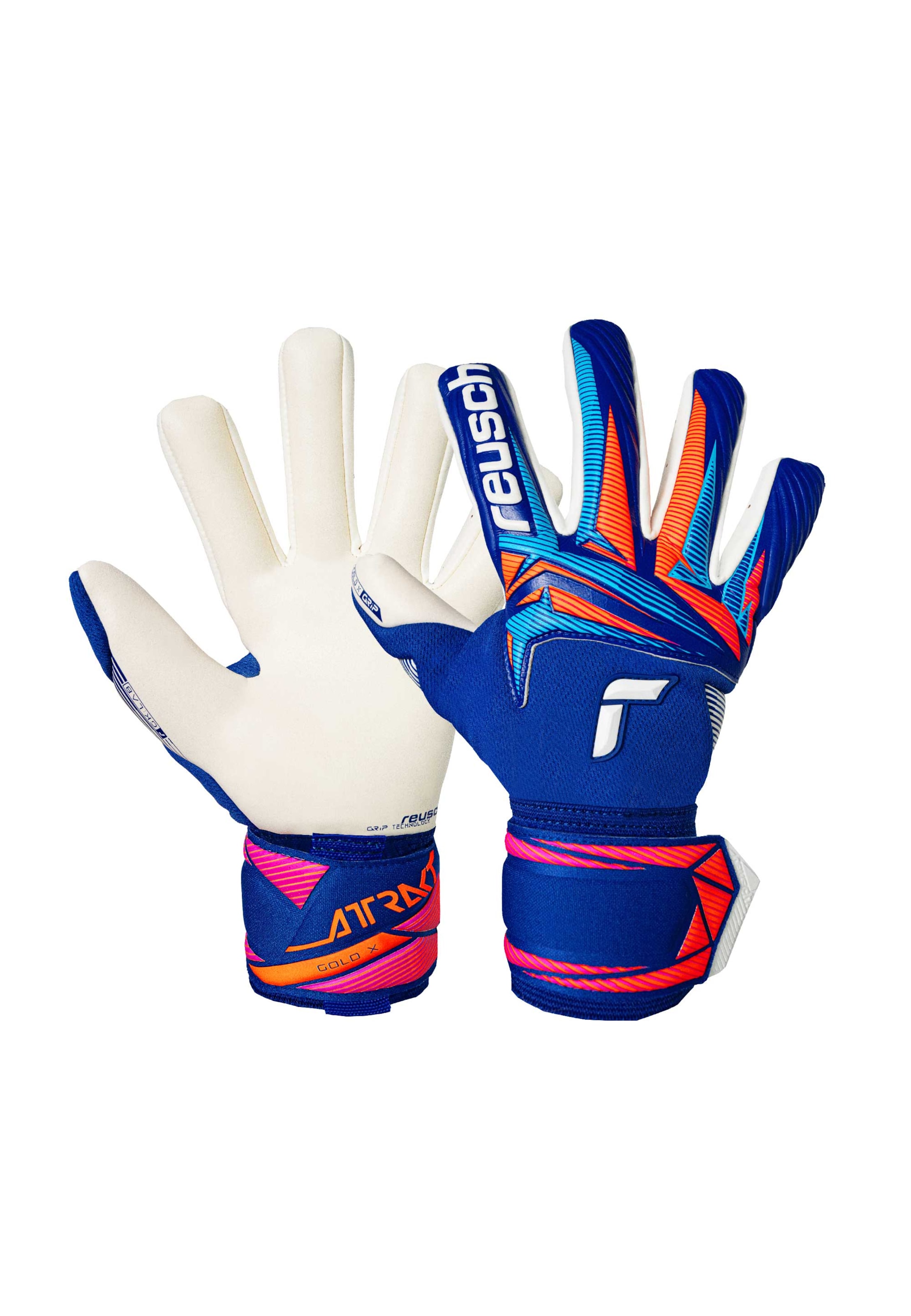 REUSCH Athletic Gloves 'Attrakt Gold X NC' in Blue: front