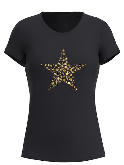 GORHEY Shirt 'Women's Summer Crew Neck Short-Sleeve Leopard Star Print Basic Tees' in Black, Item view
