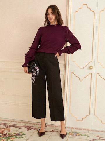 love & roses - regular Pantalón de pinzas en negro