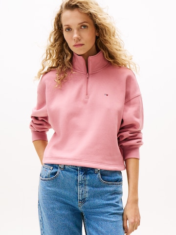rožinė Tommy Jeans Megztinis be užsegimo: priekis