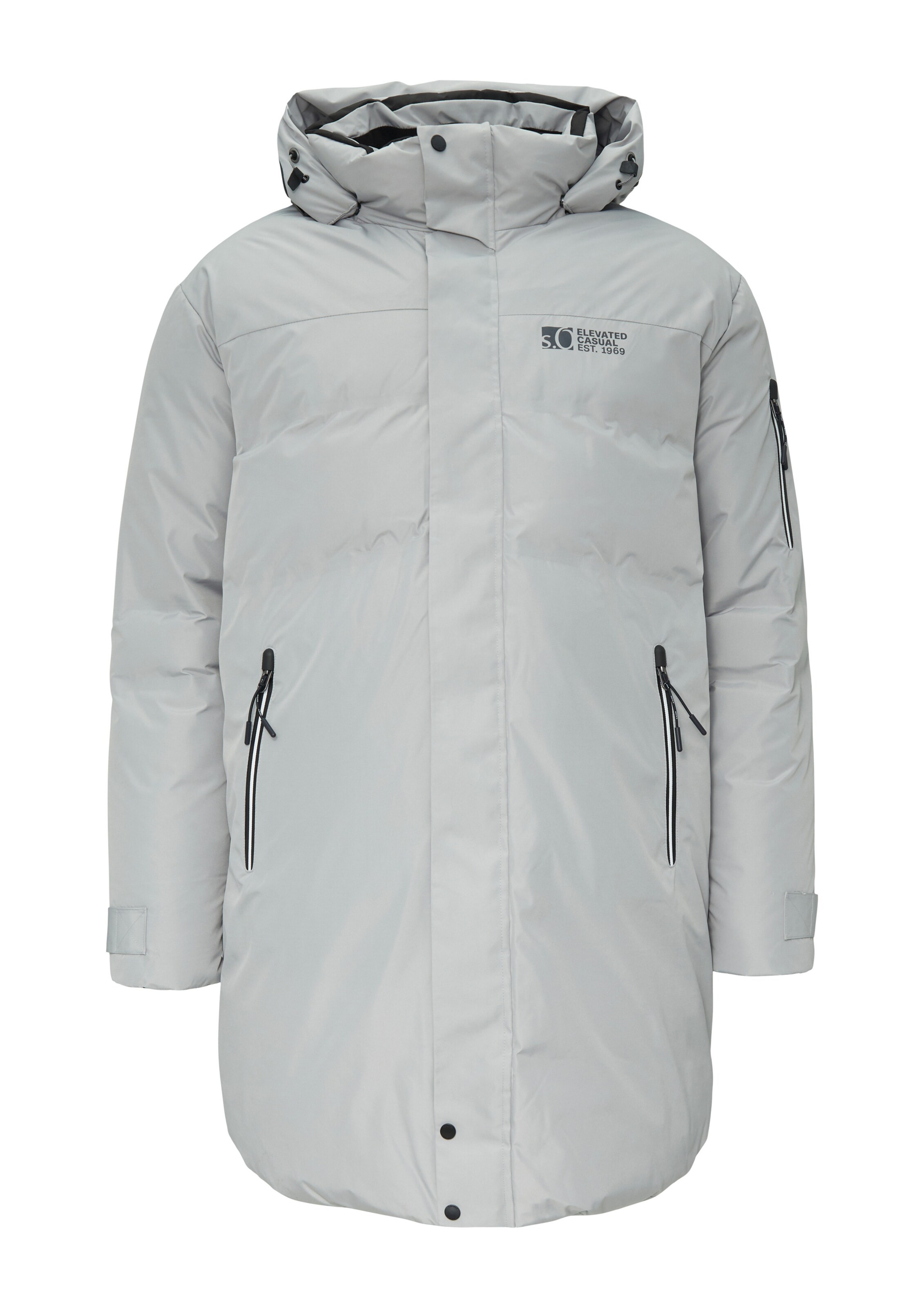 s.Oliver Men Big Sizes Wintermantel in Grau: Vorderseite