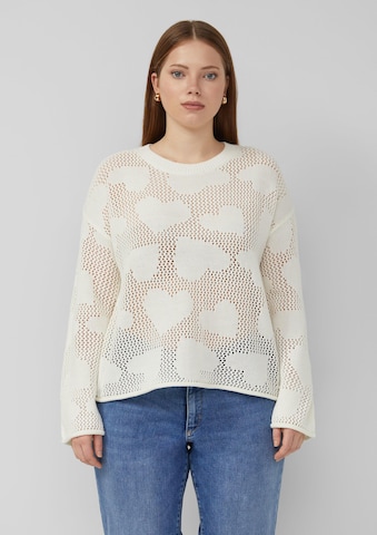 Pull-over QS en beige : devant