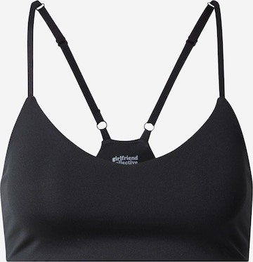 Girlfriend Collective Bralette Sports Bra in Black: front