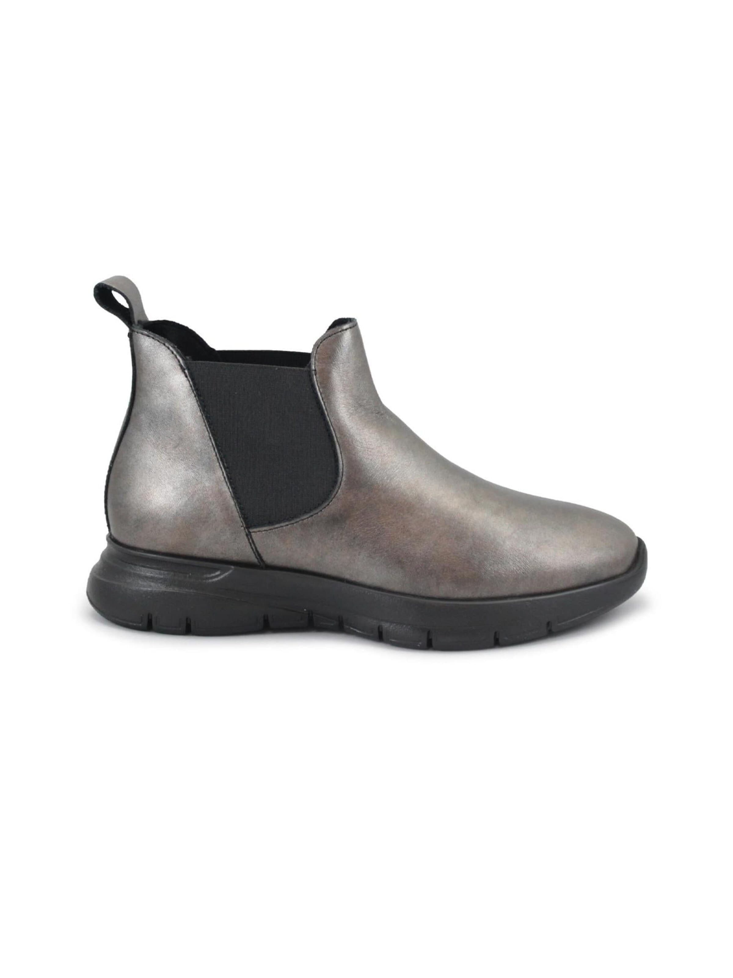 Stivale 'FRAU 43E4 canna fucile donna scarpe stivaletti pelle elastico' di Frau in argento: frontale
