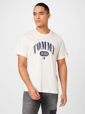 Tommy Jeans T-Shirt 'Regular Entry' in Weiß: predná strana