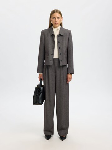Wide Leg Pantalon à pince SELECTED en noir