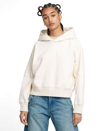G-STAR Sweatshirt 'Embossed' in Wit: voorkant