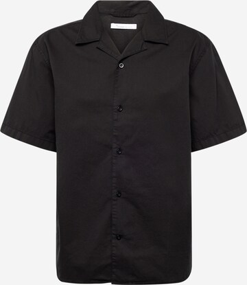 KnowledgeCotton Apparel Regular Fit Hemd in Schwarz: predná strana