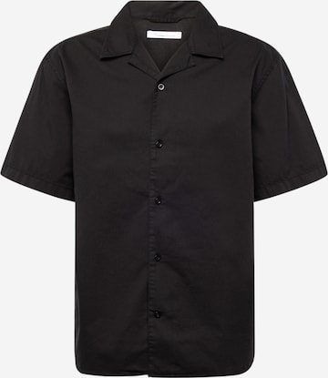 KnowledgeCotton Apparel Klasický střih Košile – černá: přední strana