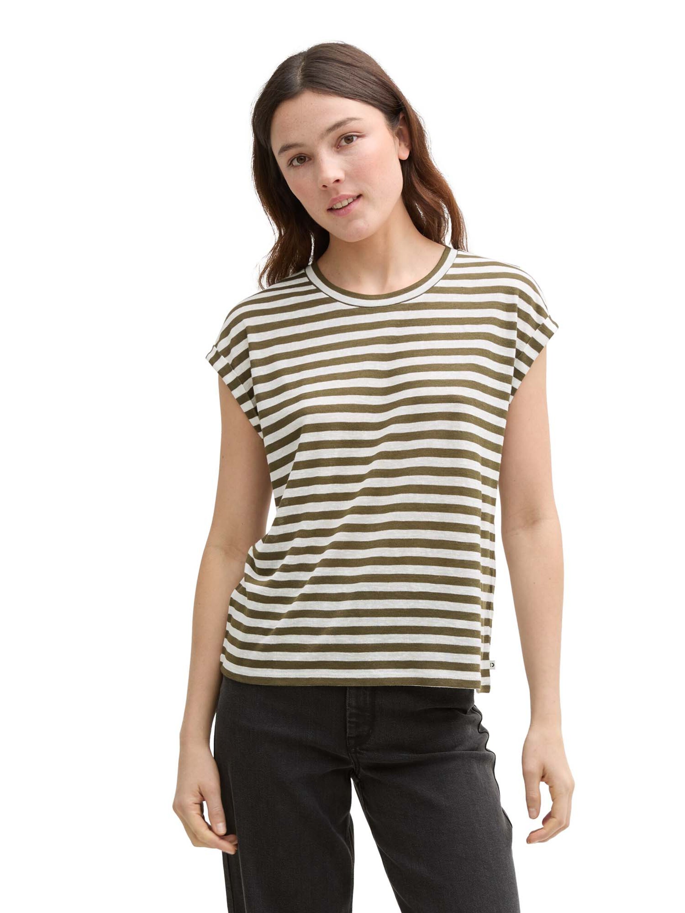 TOM TAILOR DENIM Tričko - Zelená: predná strana