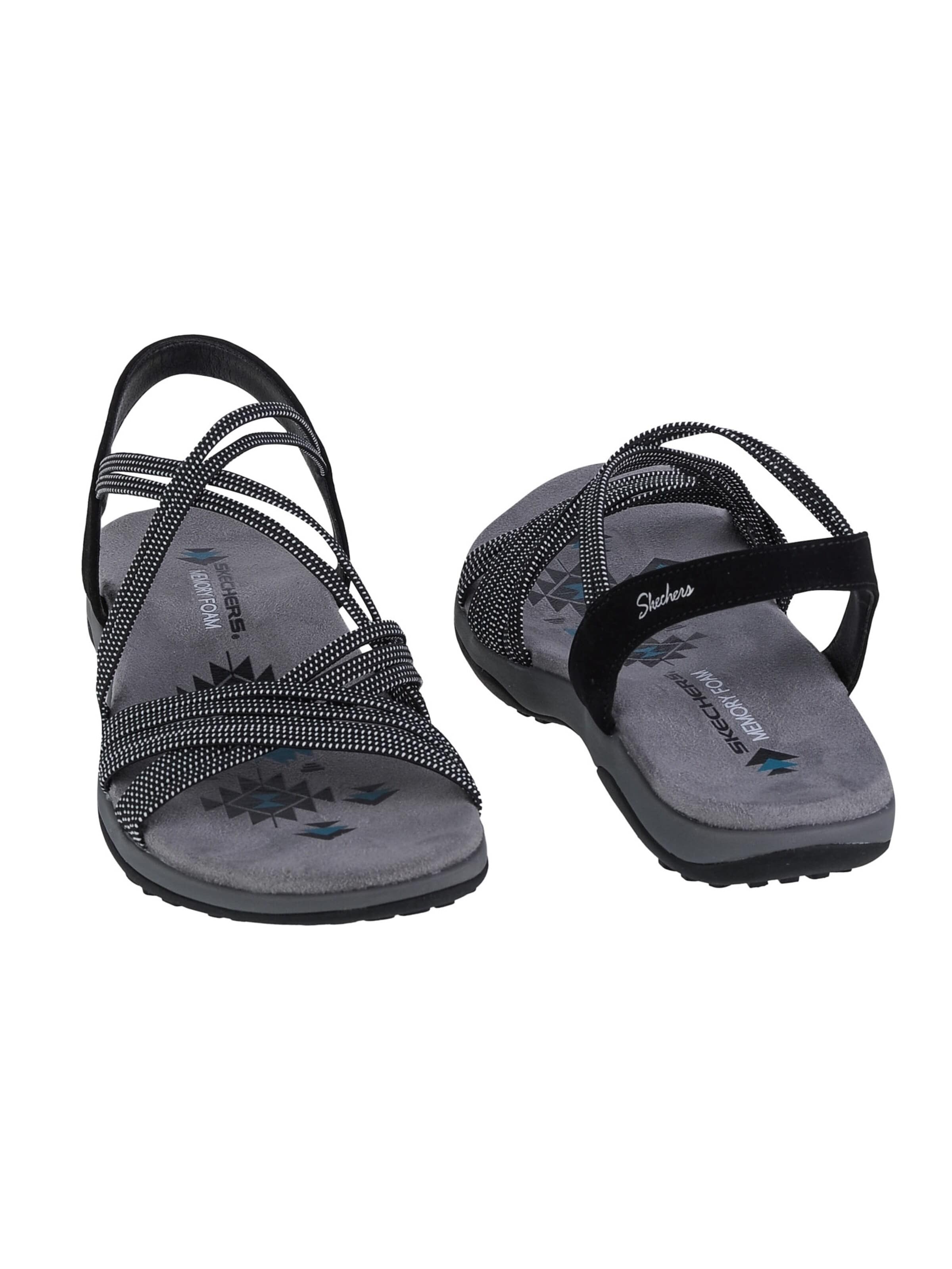 SKECHERS Sandaal 'Skechers Reggae Slim - Turn It Up' in Zwart