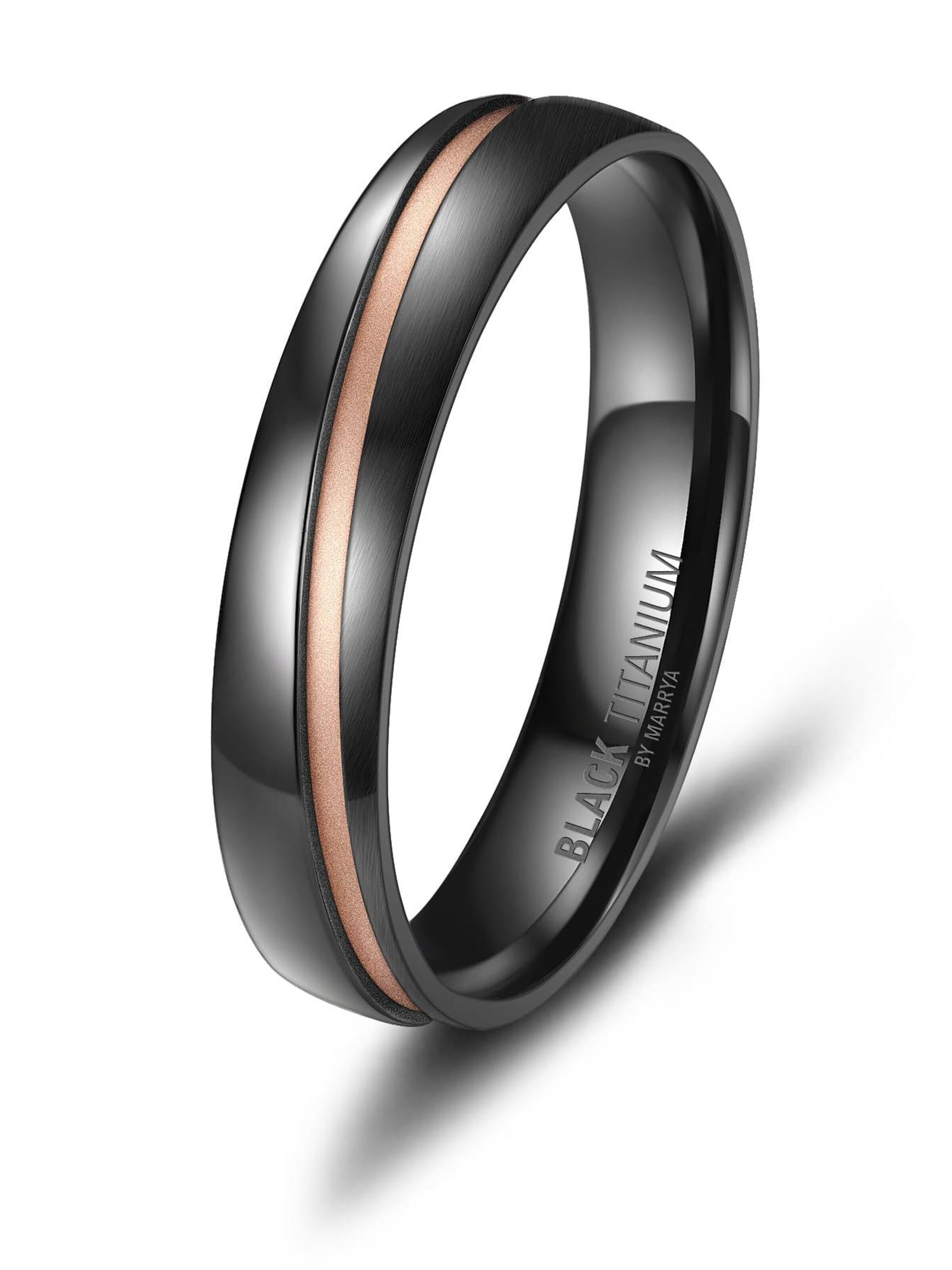 MARRYA Ring 'MARRYA Ehering BT-05 aus Black Titanium' in Grijs