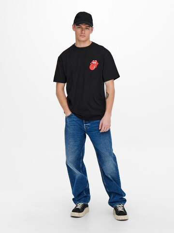Only & Sons T-Shirt 'Fred' in Schwarz