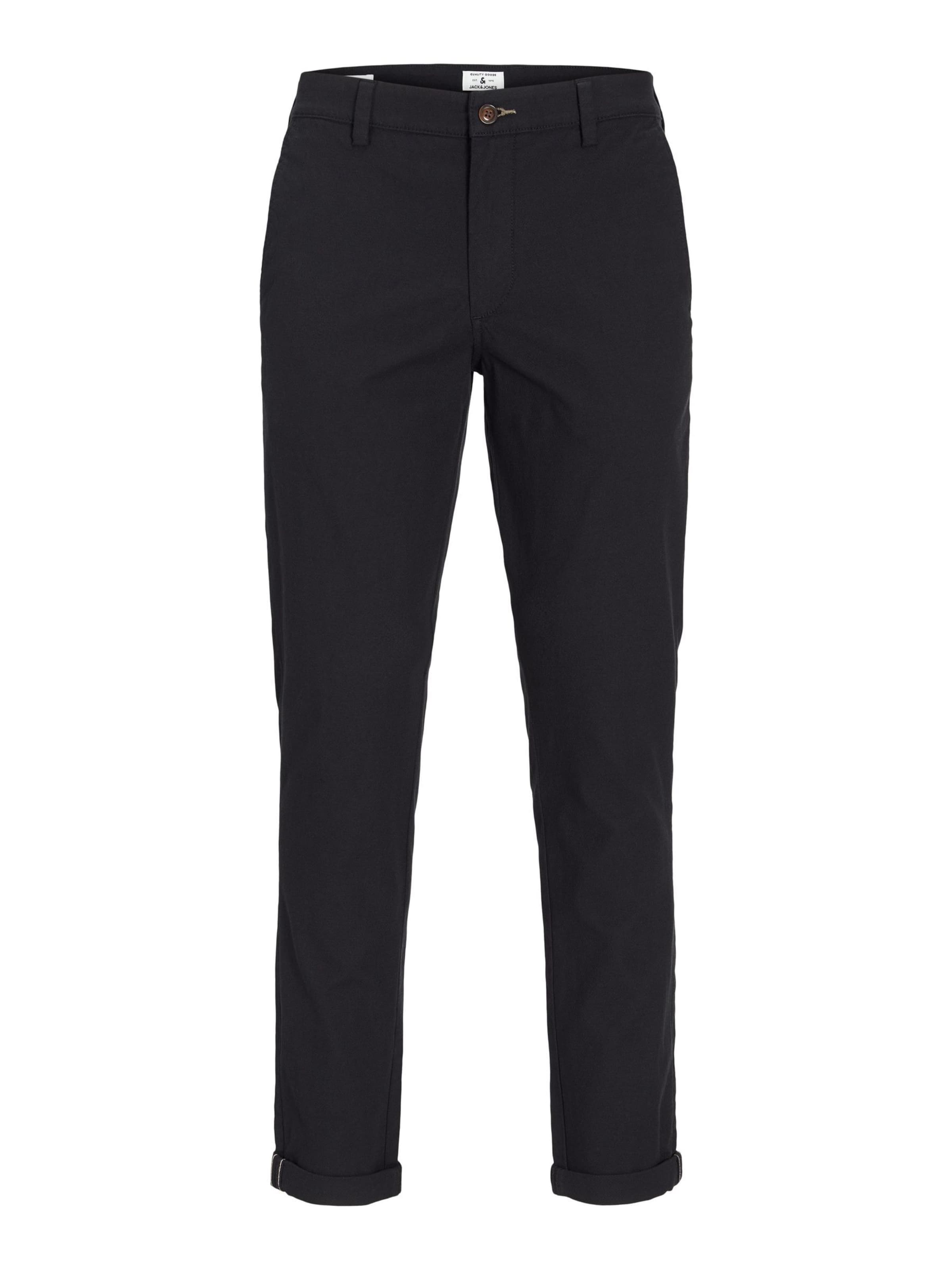 JACK & JONES Lærredsbukser i sort, Produktvisning