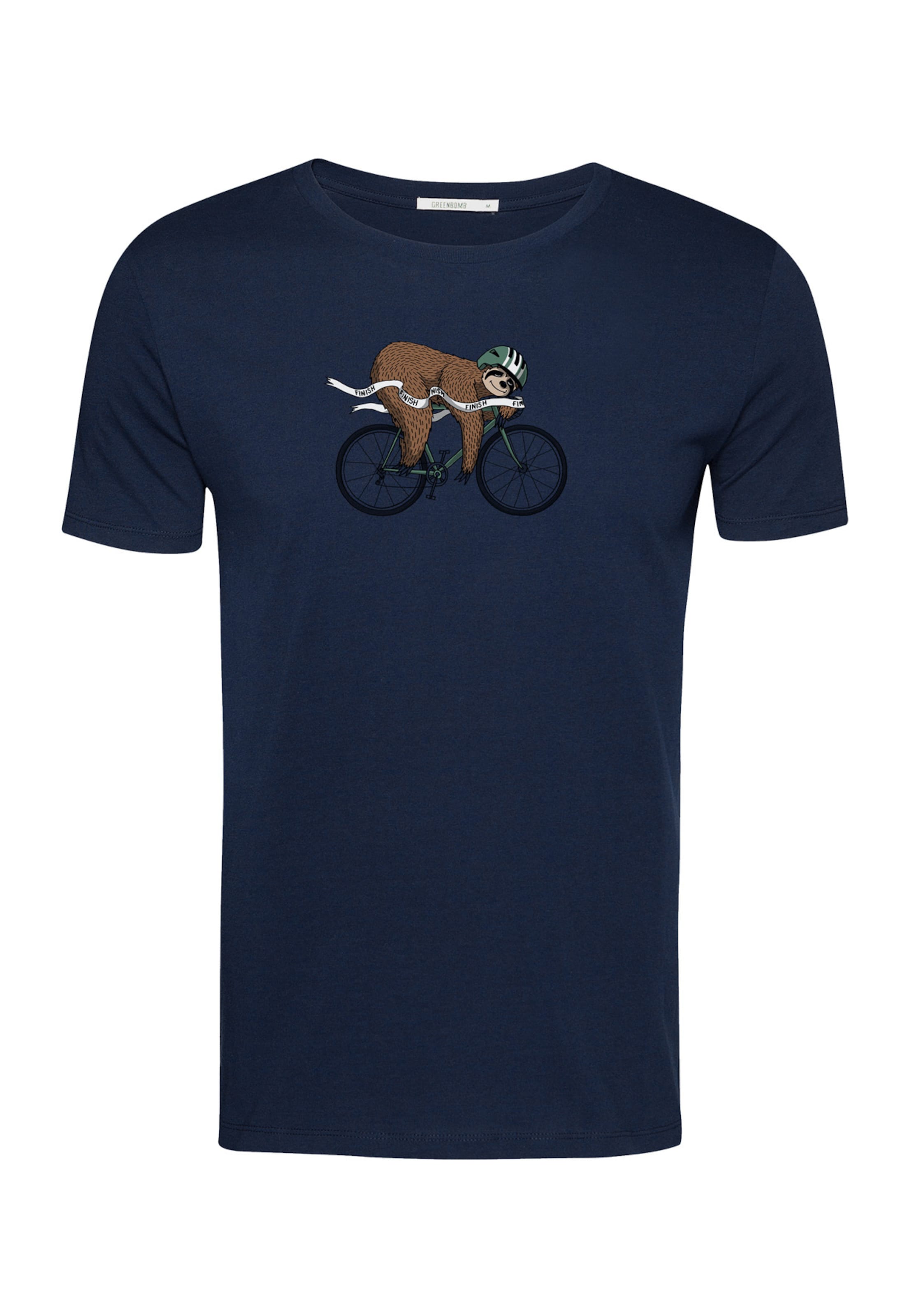 GREENBOMB Shirt 'Animal Finish Sloth' in Blauw: voorkant