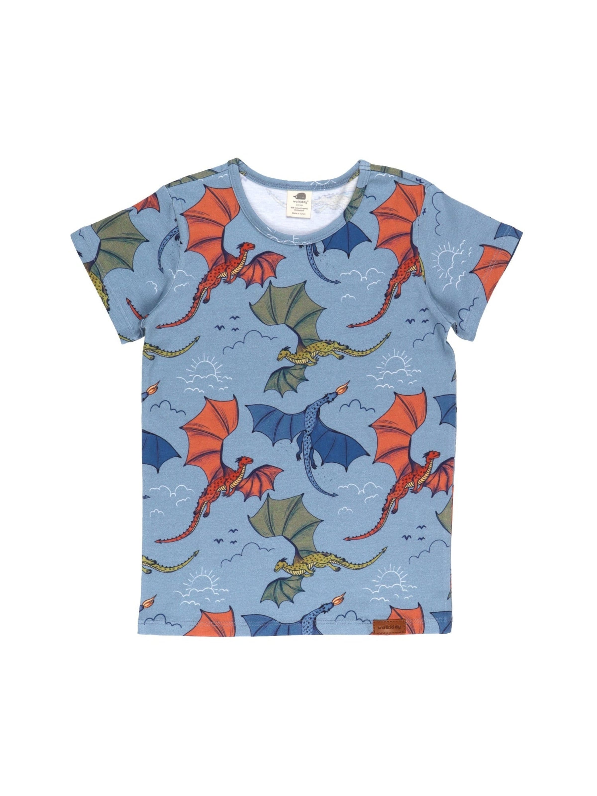 Walkiddy Shirt 'Colorful Dragon-T-Shirt' in Blue: front