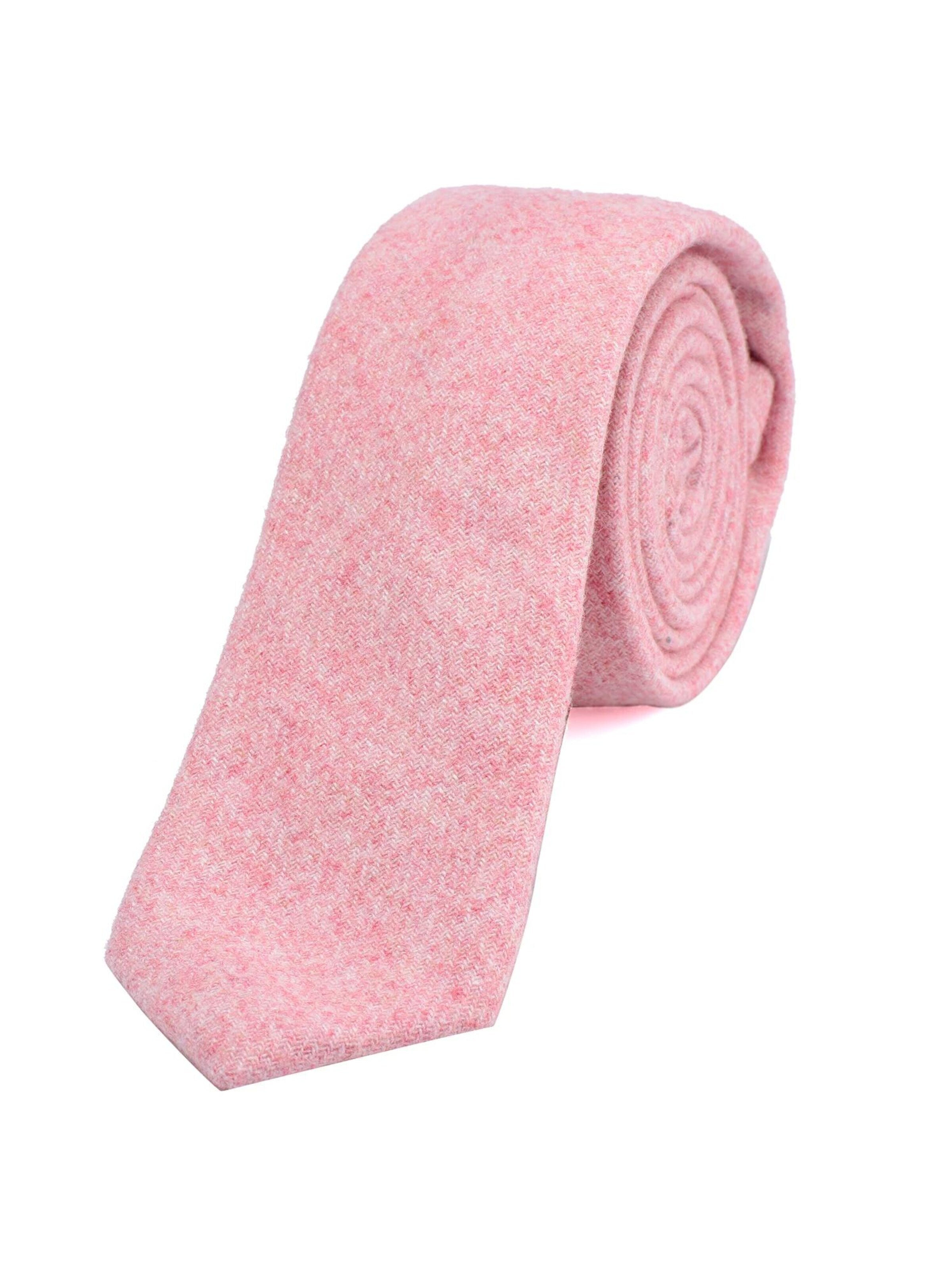 DonDon Krawatte 'DonDon Herren Krawatte 6 cm Baumwolle dunkelblau-creme kariert'‌‌‌‌‌‌‌‌‌‌ in Pink: Vorderseite