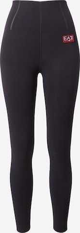 EA7 Emporio Armani Skinny Workout Pants in Black: front