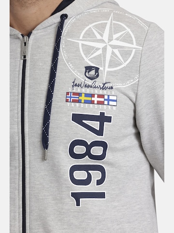 Jan Vanderstorm Zip-Up Hoodie 'Eginhard' in Grey