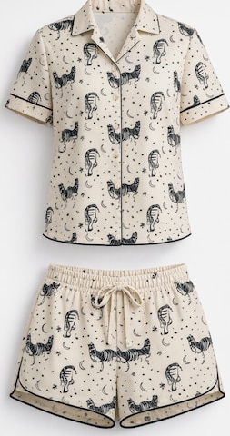 Shorty 'Leafletic Women’s Printed Night Wear Short Set' di LEAFLETIC in beige: frontale