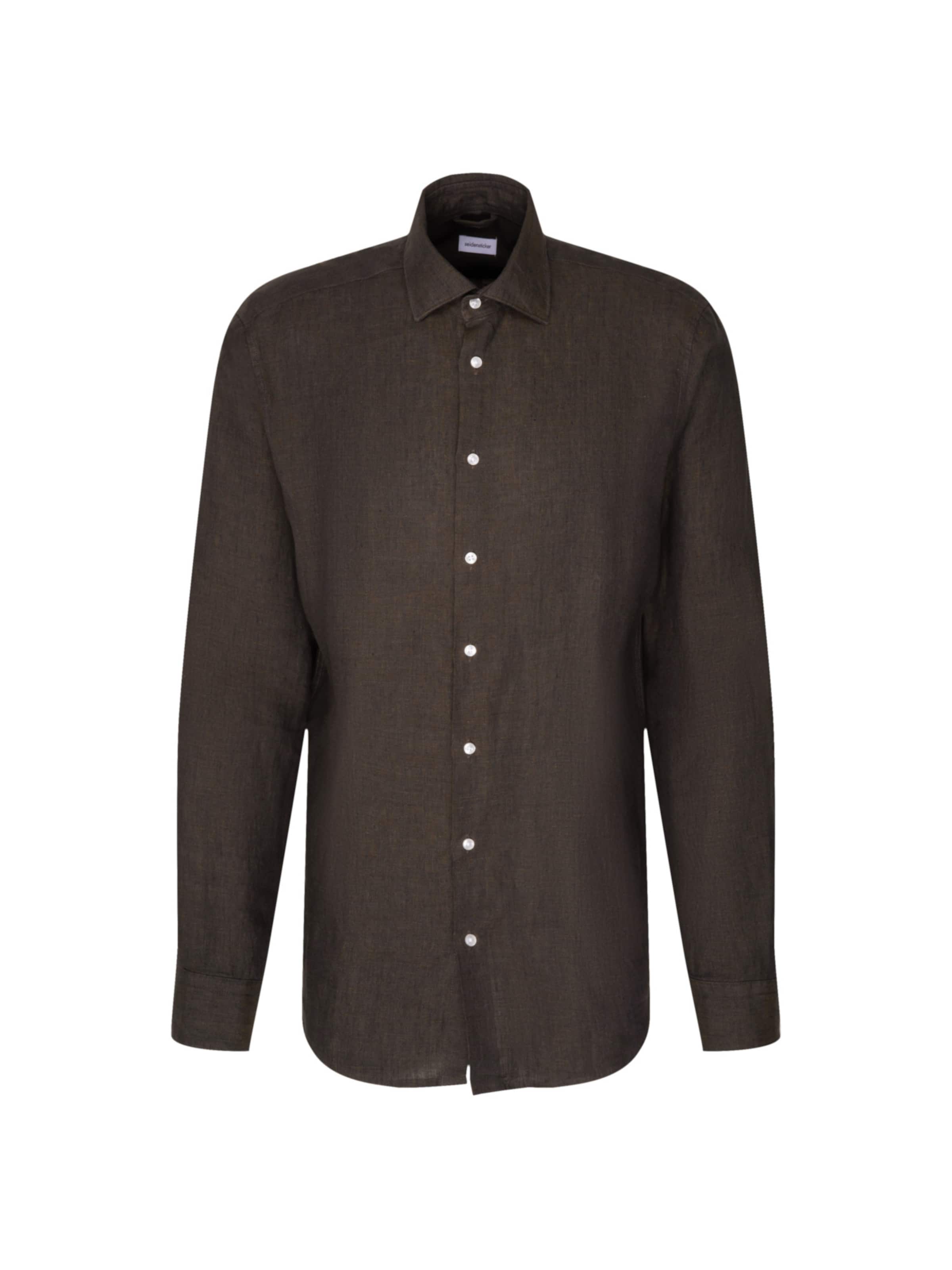 Coupe regular Chemise SEIDENSTICKER en marron : devant