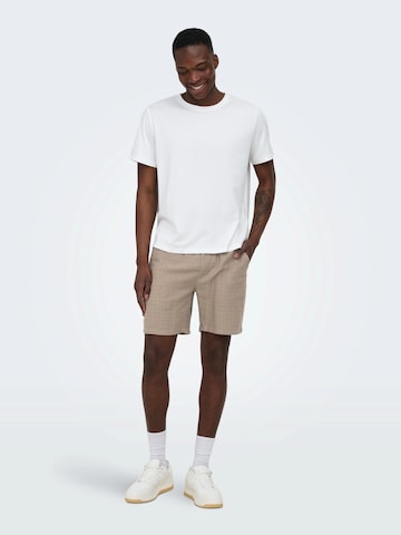 Only & Sons Regular Pants 'ONSTel' in Beige