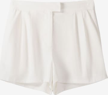 regular Pantaloni con pieghe di Bershka in bianco: frontale