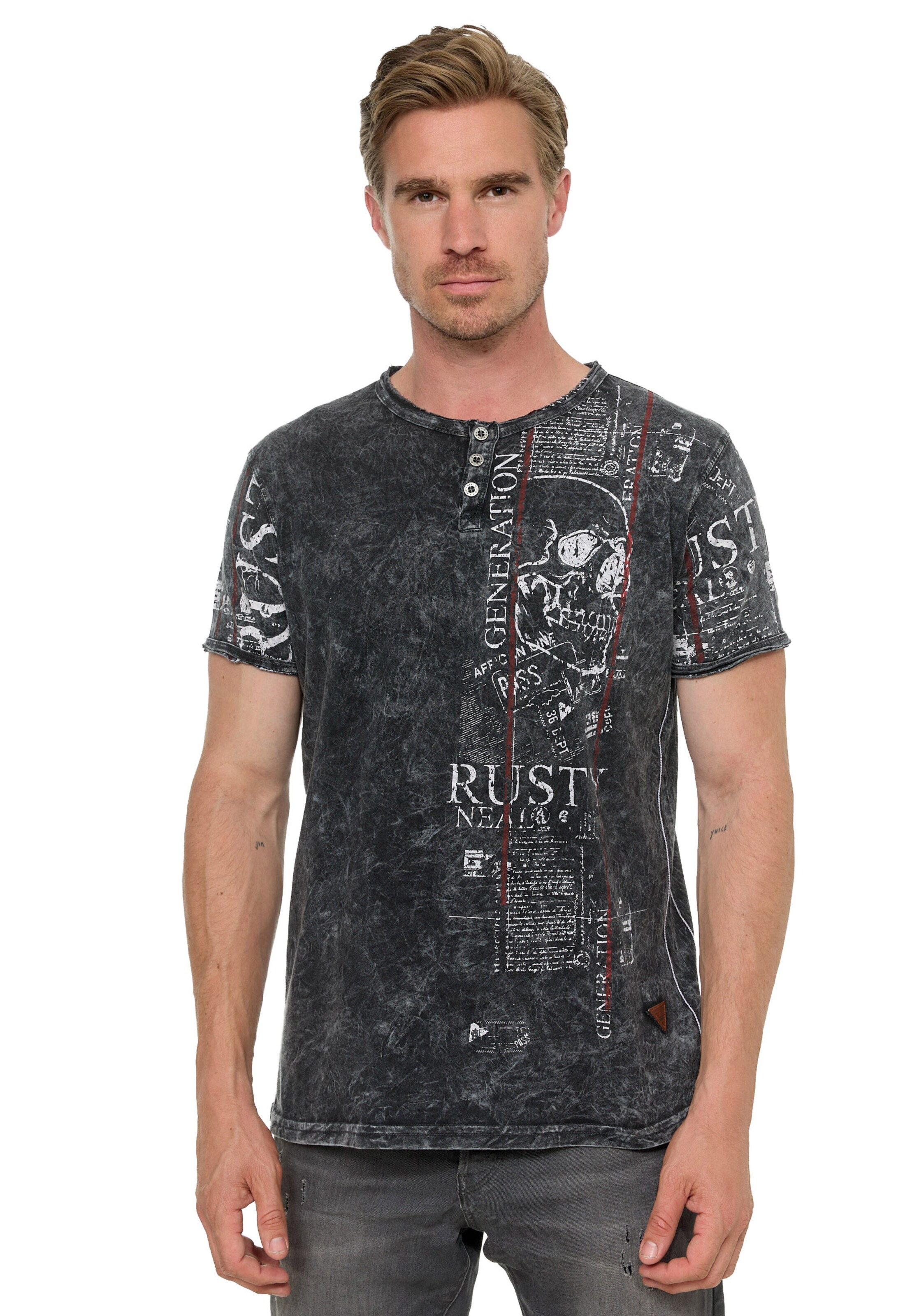 Rusty Neal T-Shirt in Grau: Vorderseite
