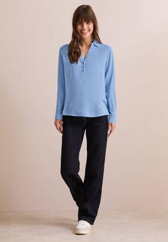 CECIL Bluse in Unifarbe in Blau